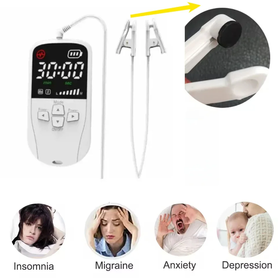 CES Insomnia Sleep Aid Device Depression Anxiety Microcurrent Stimulation Ear Clip Tens Low-frequency Improve Sleep For Insomia