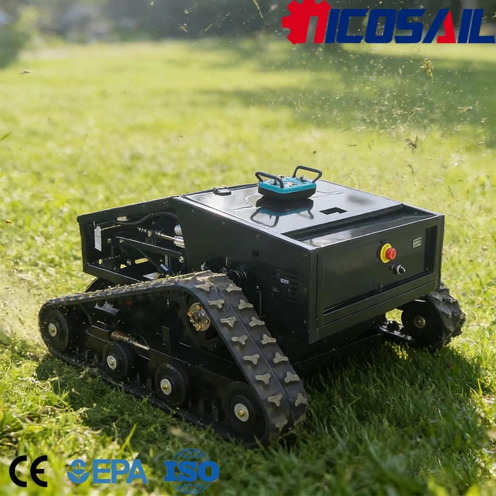 800mm Remote Control Lawn Mower CE Certified Euro 5 Customizable Attachments Heavy Duty for Farm Garden