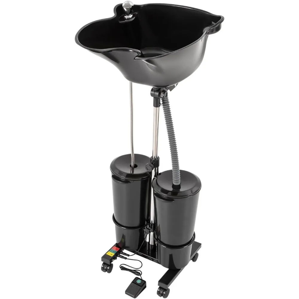 

Portable Shampoo Bowl with Electric Pump, Hair Washing Station for Home & Barber Use, Portable Sink for Washing Hair with Dual-