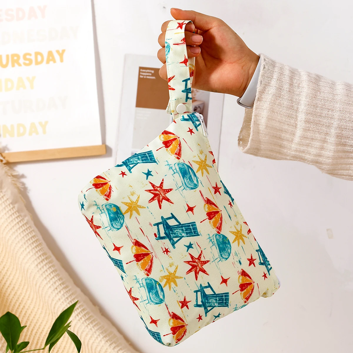 칸고베이비 # 나의 부드러운 삶 #   새로운 빨 수있는 재사용 가능한 아기 젖은 가방 간편한 운반 다기능 여행 가방 크기 17x25cm