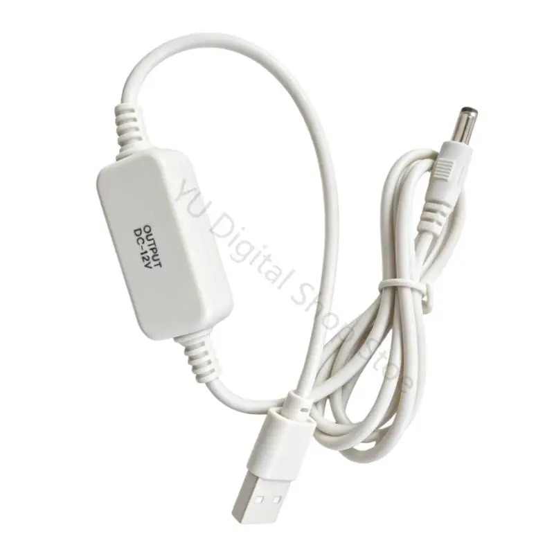 96BA USB to DC5.5X2.1Mm Stepping-Up Converters Cord for 12V Networking Devices 120Cm