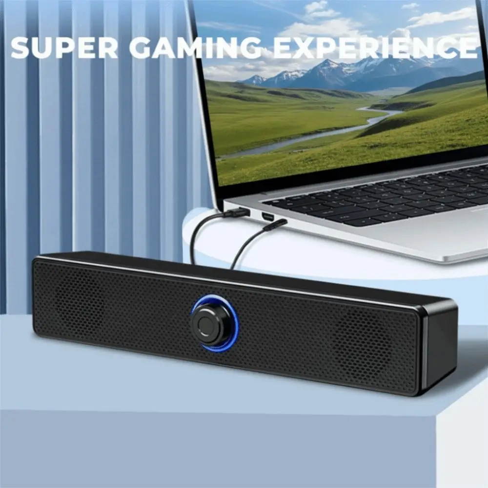 Long Bar Speaker Wired PC Soundbar Wireless Stereo Bluetooth Speaker Compact Stereo Strong Bass USB Powered Soundbar For PC view 3
