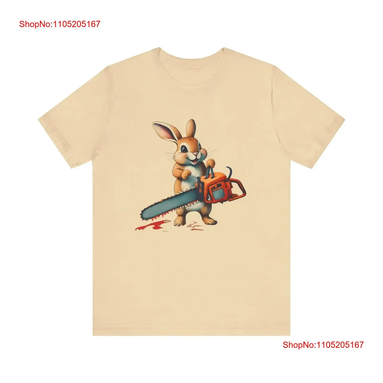 Chainsaw Bunny Funny Creepy Kawaii Goth Halloween Rabbit T Shirt Horror  vintage Washed Slightly Versatile streetwear Stylish