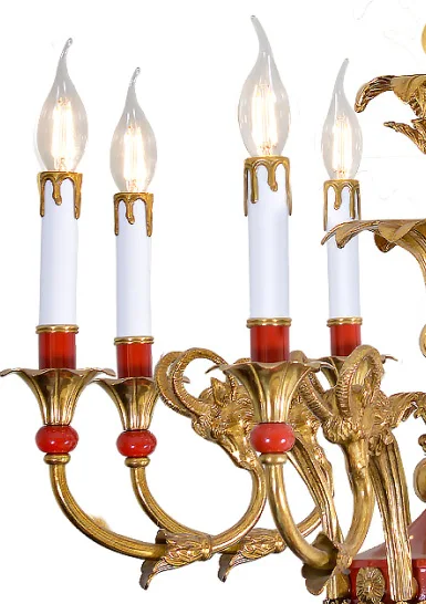 ثريا فرنسية مصنوعة بالكامل من النحاس، وإضاءة عتيقة لغرفة الطعام، وغرفة النوم وغرفة الدراسة وإزالة الشمع #3