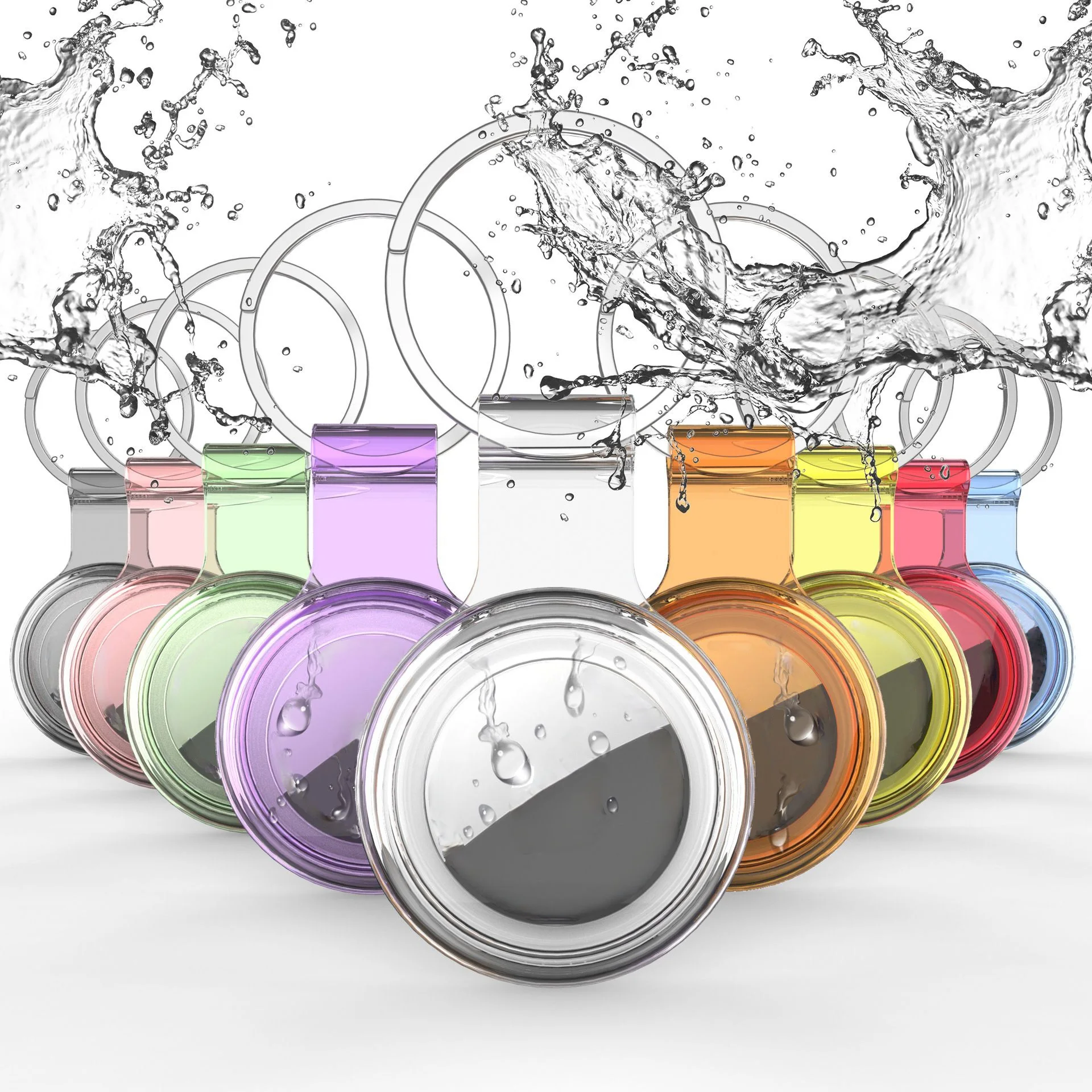 Applicable Apple Airtag Protective Case Tracker Anti-loss Locator All-inclusive Waterproof Transparent TPU Keychain