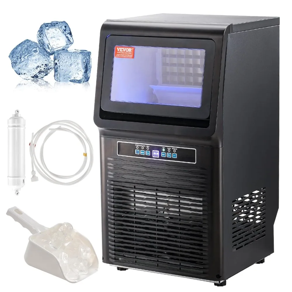 

Commercial Ice Maker, 70lbs/24H, Ice Maker Machine, 36 Ice Cubes in 12-15 Minutes, 12lbs Storage Capacity LED Digital Display
