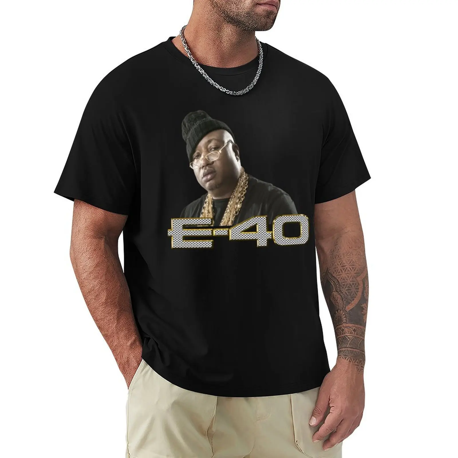 

E-40 T-Shirt Big Size Short Sleeve Casual Top