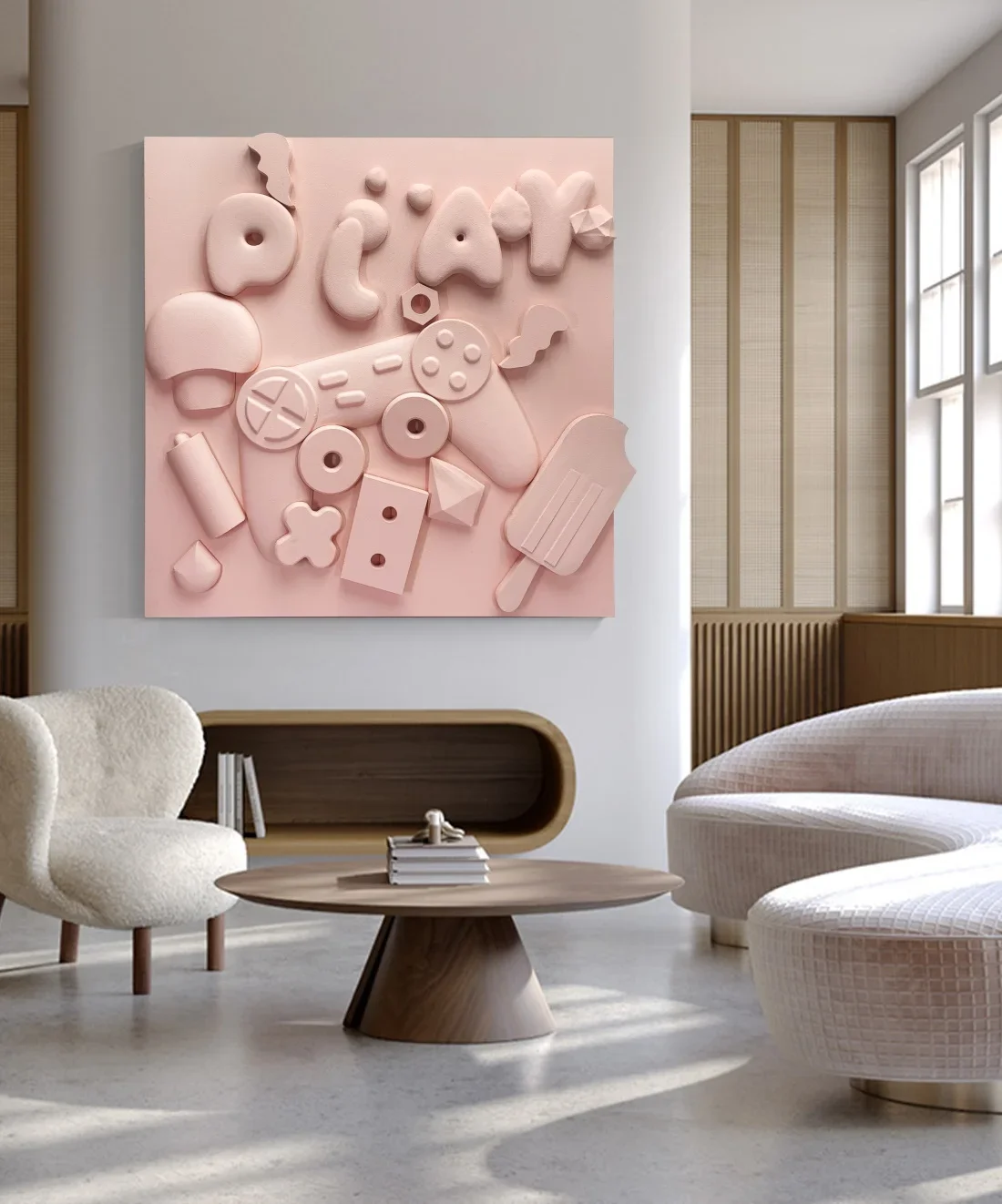 

z Kids Room Decoration Handmade Mixed Media Artwork Wood Carving Painting Relief Modern 3D Wall Art