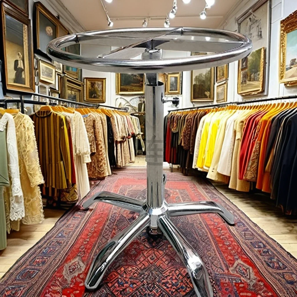 2026 Durable round Metal Clothes Display Rack Retail Floor Stand for Store and Exhibition Wood Glass Storage for Garment Display