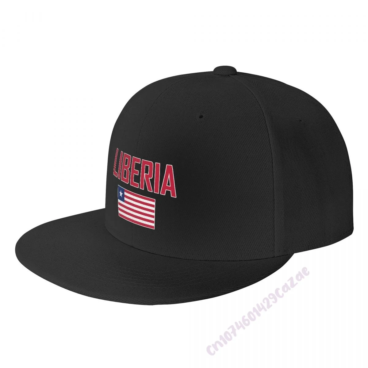 

LIBERIA Flag Flat Brim Baseball Cap Breathable Adjustable Men Women Outdoor Hip Hop Hat For Gift