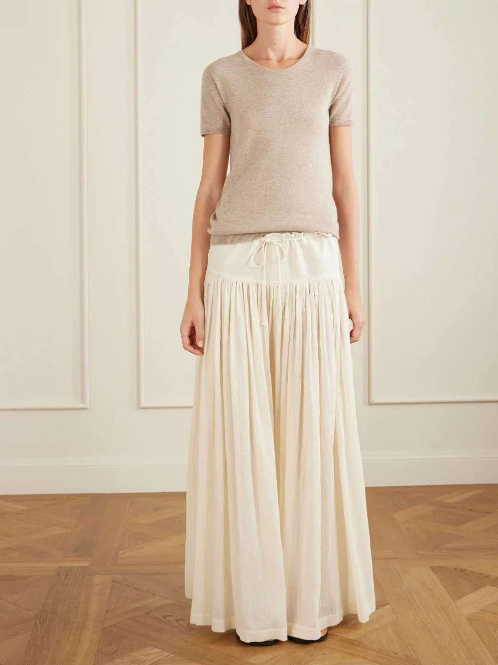 Drawstring High-Waisted Wide-Leg Culottes, 2026 Spring/Summer New Style, Elegant And Relaxed Wide-Leg Pants For Women.