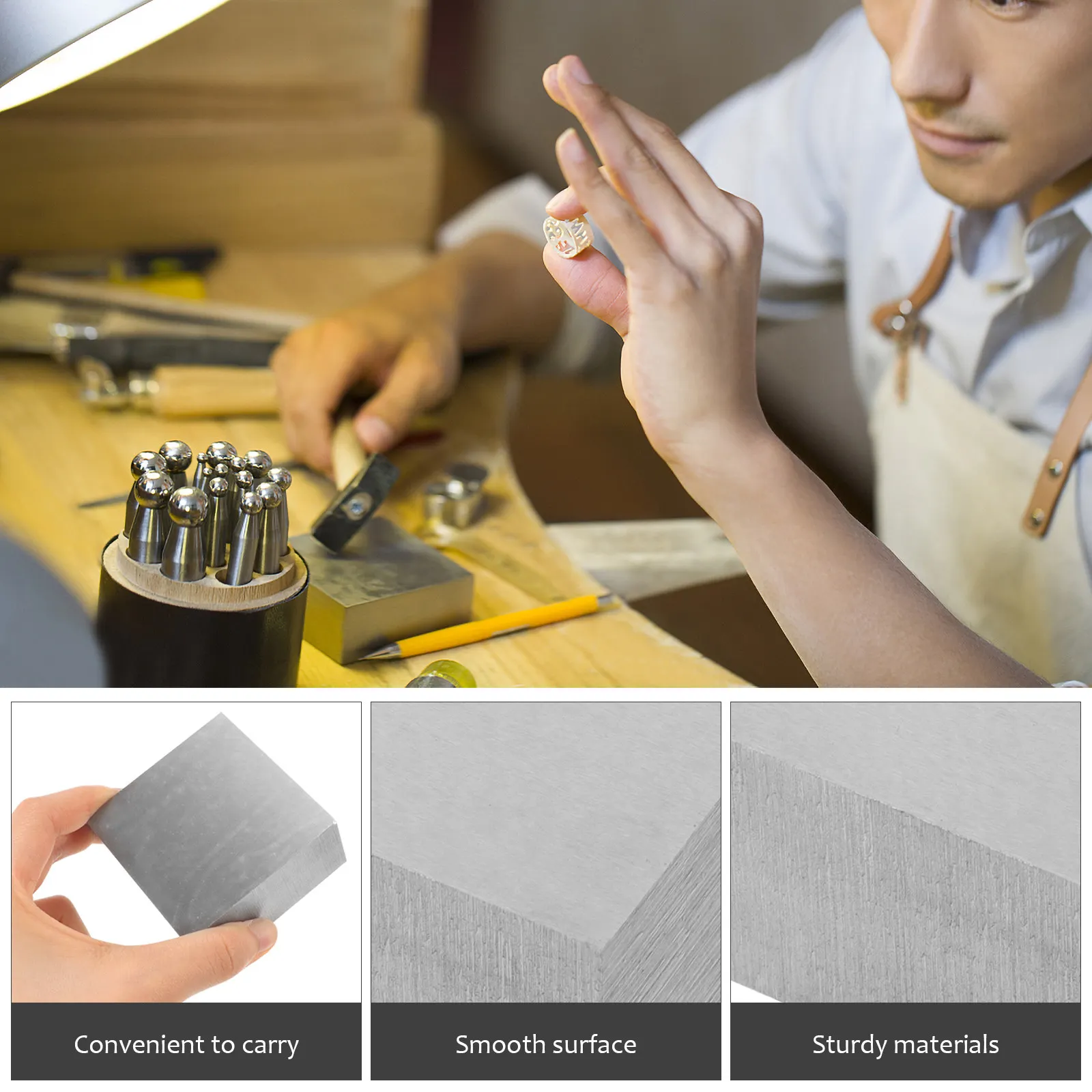 Square Iron Forging Pad Heavy-Duty Jewelry Processing Mat Professional Goldsmithing Tool for DIY Jewelry Craftsmen and