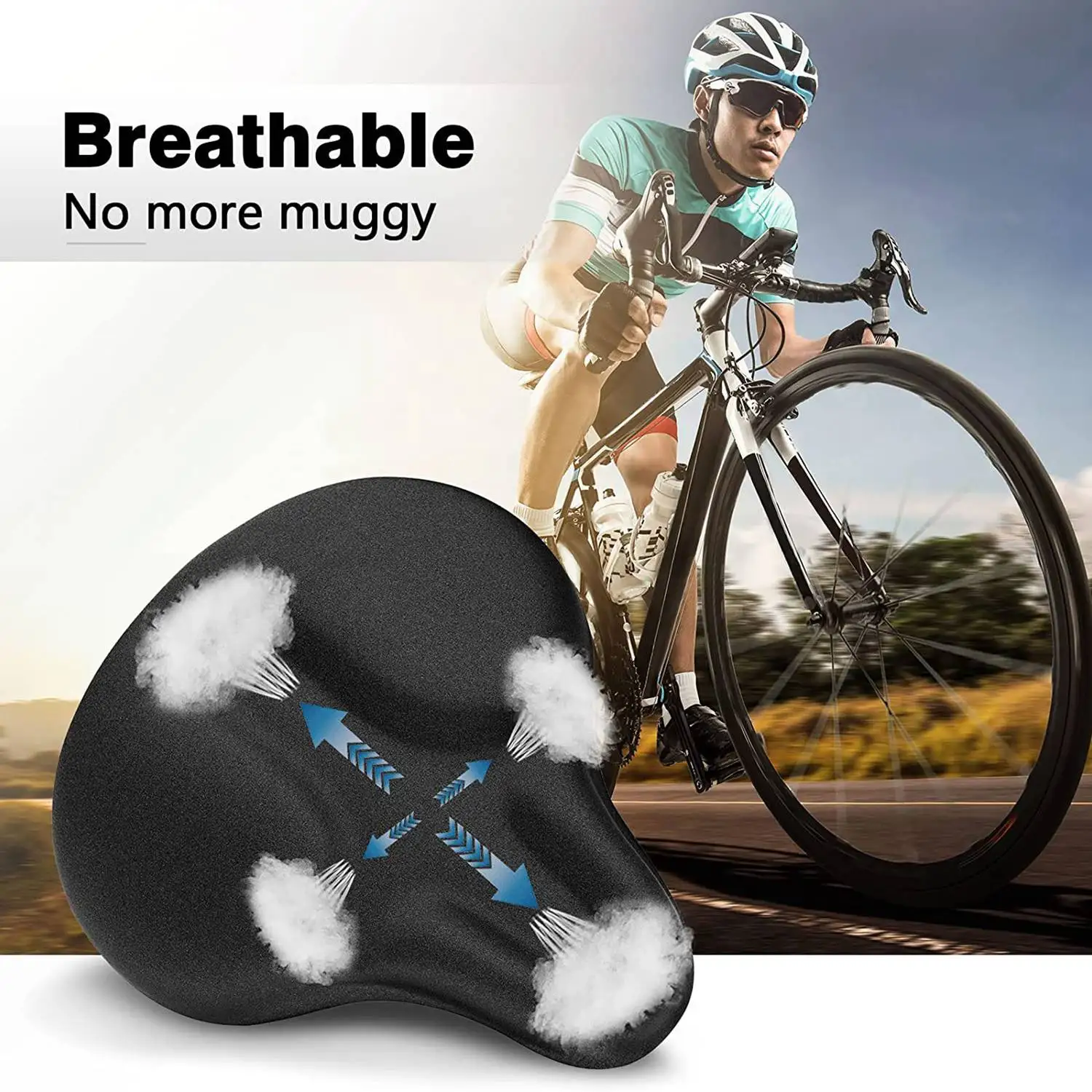 Cojín de asiento de bicicleta, funda de asiento de bicicleta para asiento de bicicleta y bicicleta de ejercicio, para Cruiser, asientos de bicicleta estacionarios