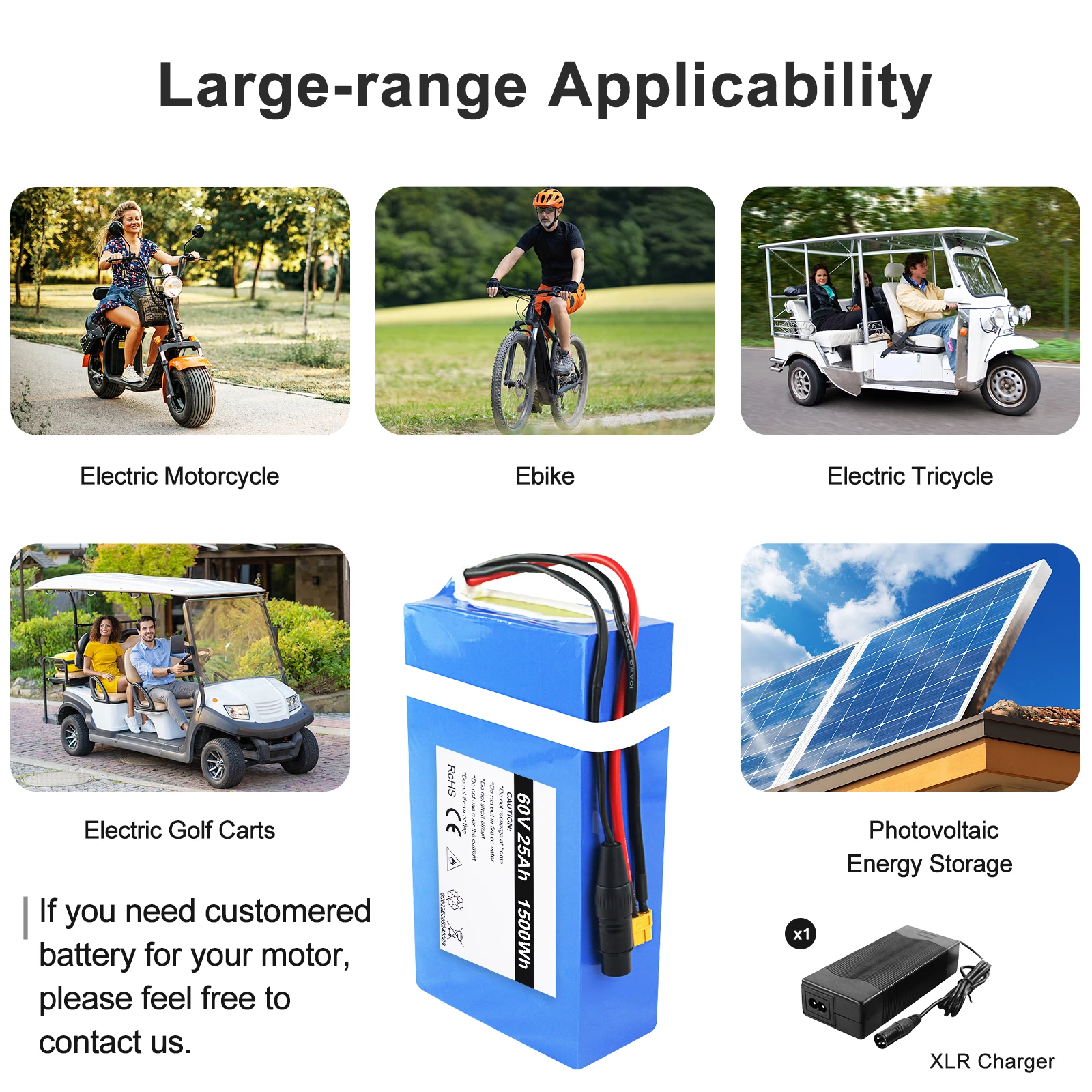 18650Ebike Battery Pack 72V 40AH 60V 24AH 52V 48V 36V for Electric Bicycle Escooter 1000W 1500W 1800W 2000W 2500W 3000W