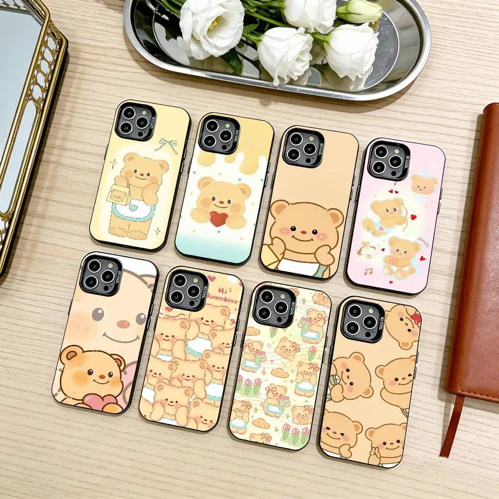 

Cute B-Butterbear Phone Case For iPhone17,16,15,14,13,12,11 Plus,Pro Max Black Candy silver phone case