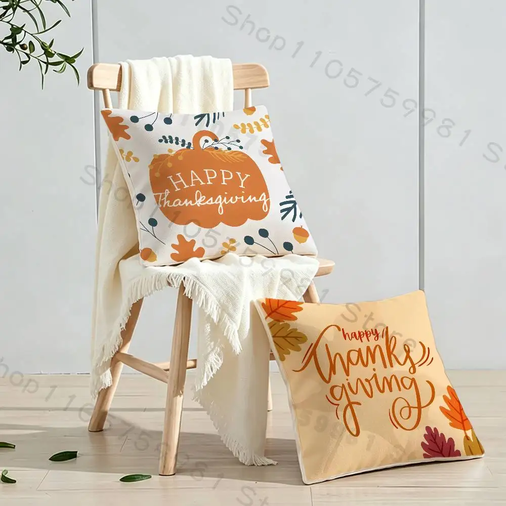 Happy Thanks Giving Day Gifts PillowCase Sofa Cushion Cover Suitable For Home Bedroom Room custom Decor