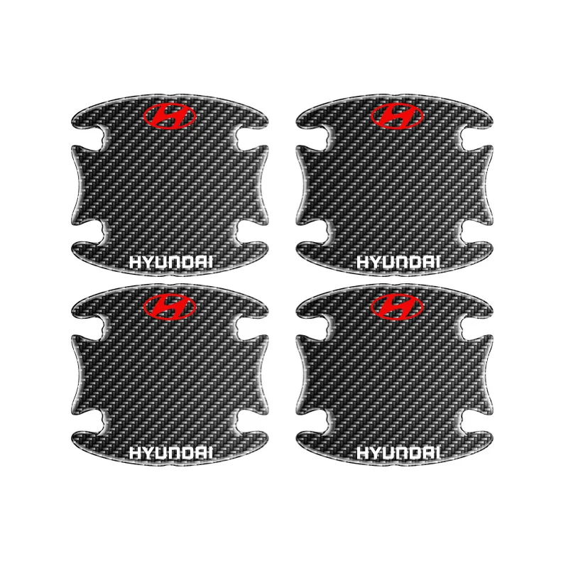 8pcs Carbon Fiber Car Door Bowl Handle Protective Sticker For Hyundai N Performance Creta Azera Eon Kauai i10 i20 i30 i40 ix35 view 3