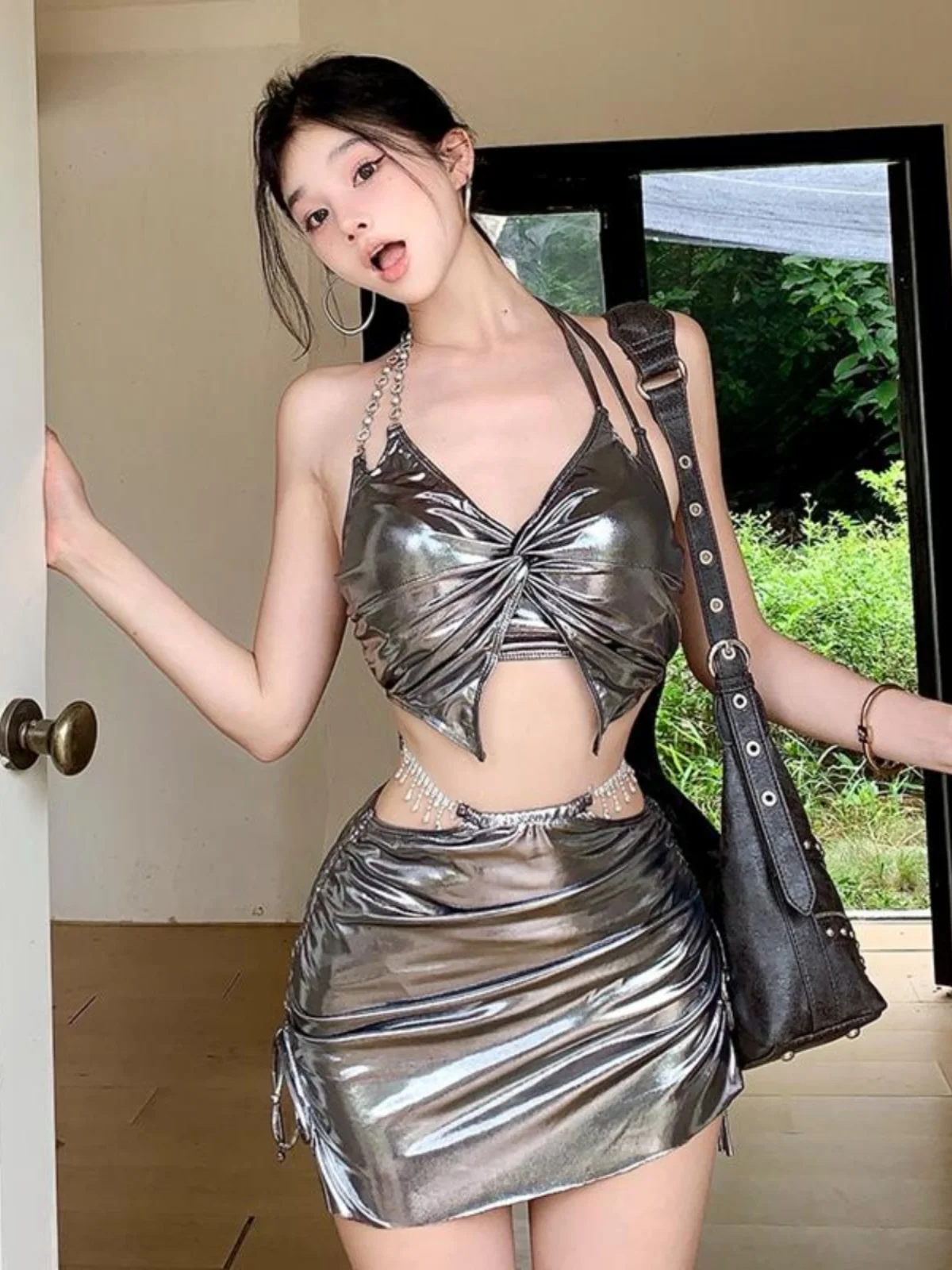 

2025 New Sexy Bikini Tee-Piece Set Hot Springs Vaion Faionable Women's Skirt Sle Swimming Suit Polyester Nylon Lycra