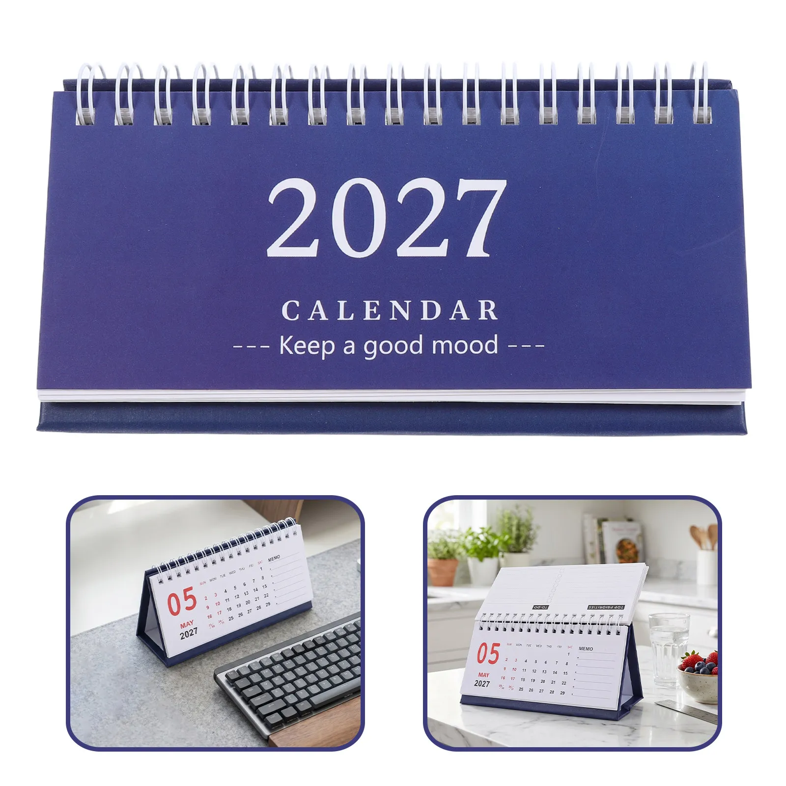 Mini Desktop Calendar 2024 Compact Portable Adjustable Stand Daily Planner Office Use Table Decoration Essential Organizer