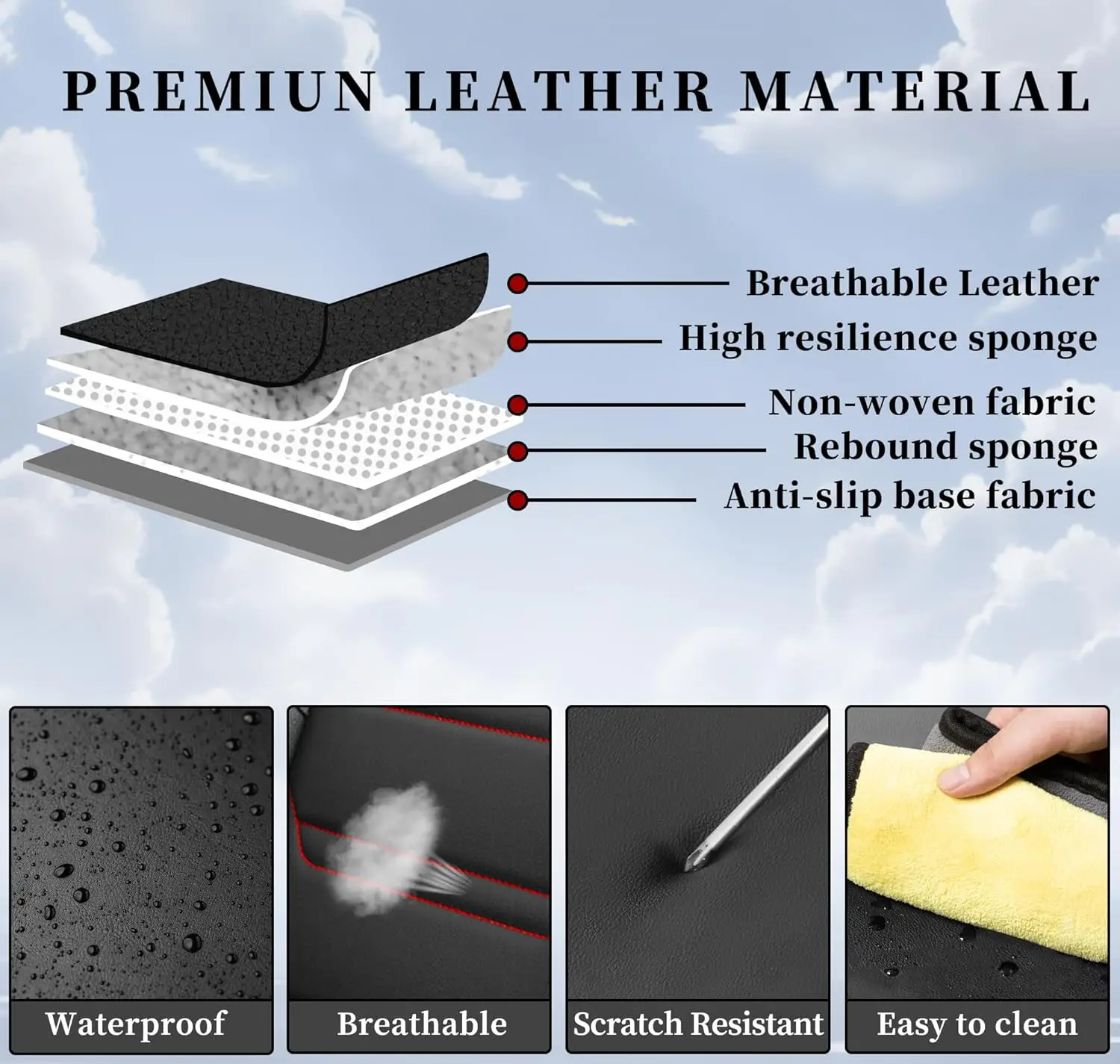 أغطية مقاعد السيارة Fit HR-V لسيارة Select Honda HRV 2016-2024 2025 LX/EX/EXL/Sport - تغطية كاملة من الجلد، مقاومة للماء وجميع الأحوال الجوية S