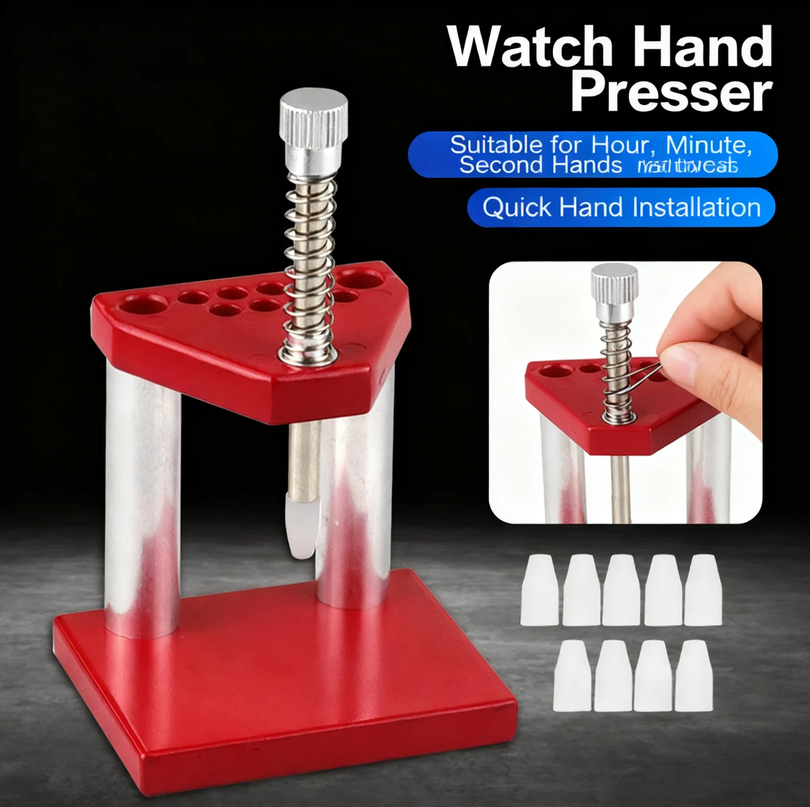 Watch Hand Needle Remover Presser Portable Wristwatch Plunger Puller Accurate Parts Watchmaker Repair Fittings Tools Red Machine