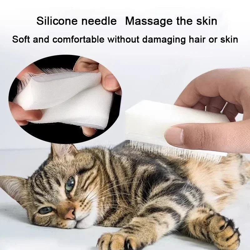 1/2/5/10pcs Cat Dog Massage Brush Pet Special Brush Multifunctional Dust Removal Sponge Cleaning Brush Simulated Cat Tongue Comb