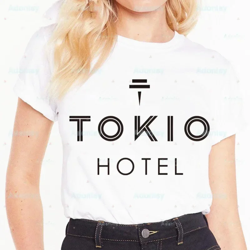 

Tokio Hotel Group Music Y2K Эстетическая летняя модная рубашка 90-х годов Футболка с графическим рисункомМужские топы Базовые футболки с круглым вырезом Забавная футболка для девочек