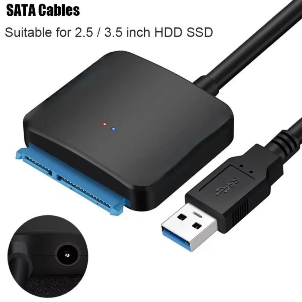 SATA III SATA To USB 3.0 Adapter Cable UASP Support 12V Power Adapter Hard Drive Converter 2.5/3.5 Inch Compatible