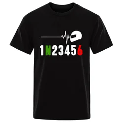 1N23456 Motorcycle Gear Heartbeat T Shirt Men Tee Shirt Mountain Rider Moto Bike T Shirts Men Women T-Shirt Short Sleeve Tops