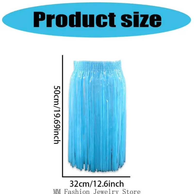 D0UB Decorazioni per feste Gonna con frange in lamina Nappe fluorescenti Gonna corta a portafoglio Gonna danza del con