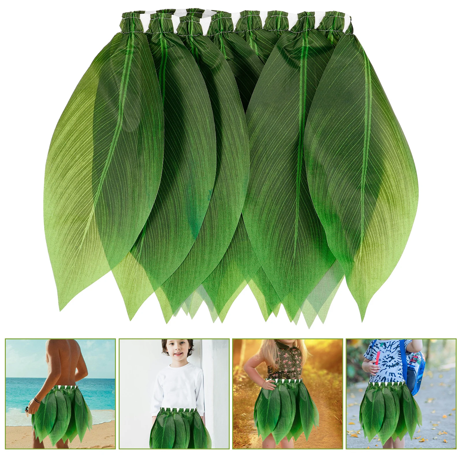 

Hula Skirt Festival Party Performance Elastic Hawaii Leaf Skirt Hawaiian Luau Beach Dance Costume Decor