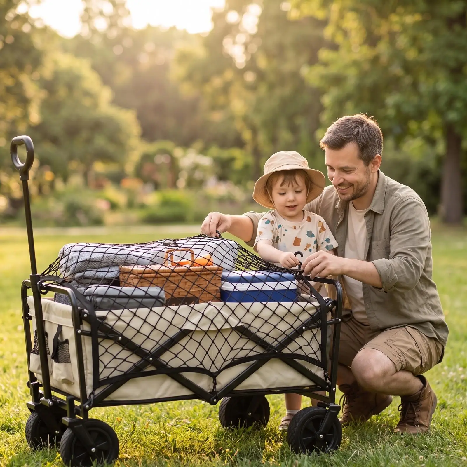 High Stretch Outdoor Cart Mesh Net for Wagon Trolley Secure Camping and Garden Loads