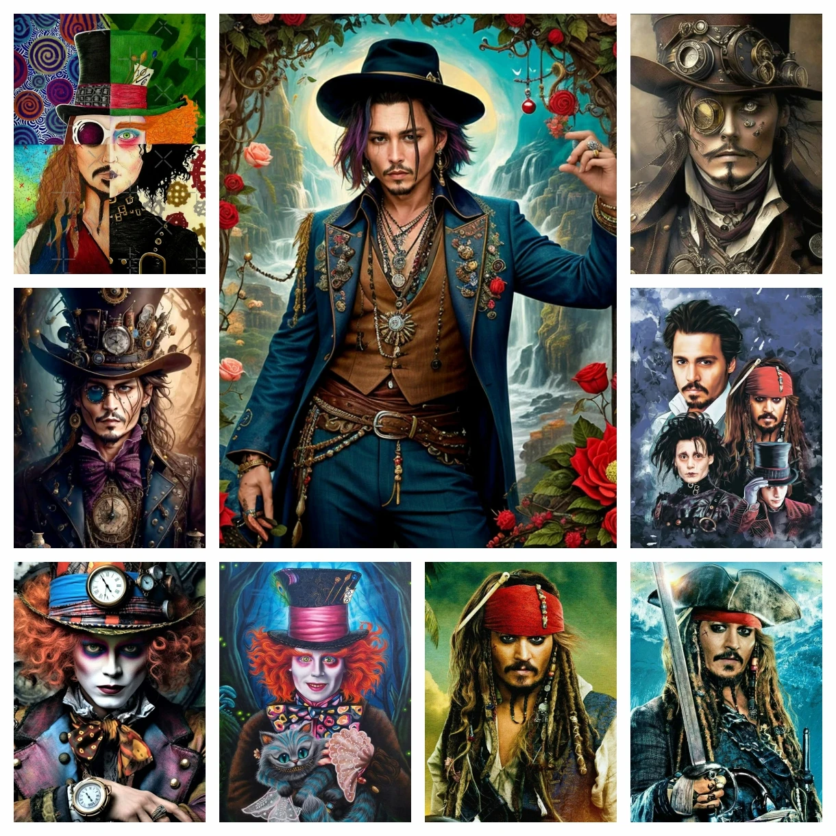Diy Diamant Kunst Malerei Gothic Captain Jack Sparrow Neue Johnny Depp Stickerei Mosaik Kreuz Stich Kits Film Star Home Decor
