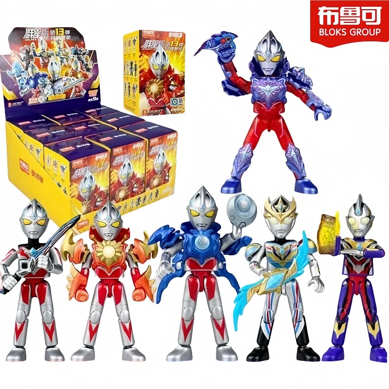 Original Blokees Ultraman Building Block Galaxy13th Edition Blind Box Action Figure Anime Assembled Toy Collect Decor Model Gift