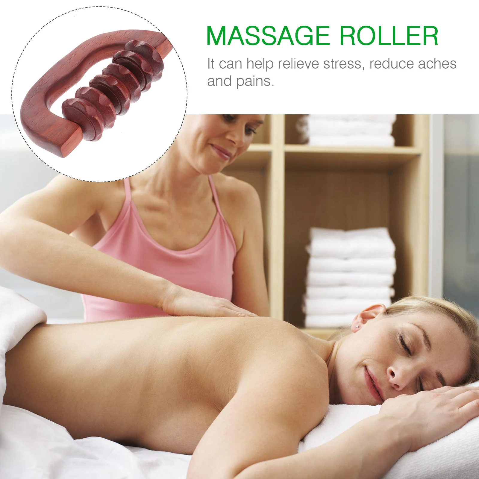

Rolling Massager Handheld Muscle Relaxer Easy Use Ergonomic Design for Stress Relief Aches Pain Reduction Massage Roller