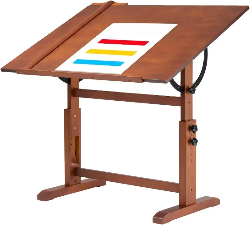 MEEDEN oversized wood drawing table, artist drawing table, height adjustable craft table, magnified tilt