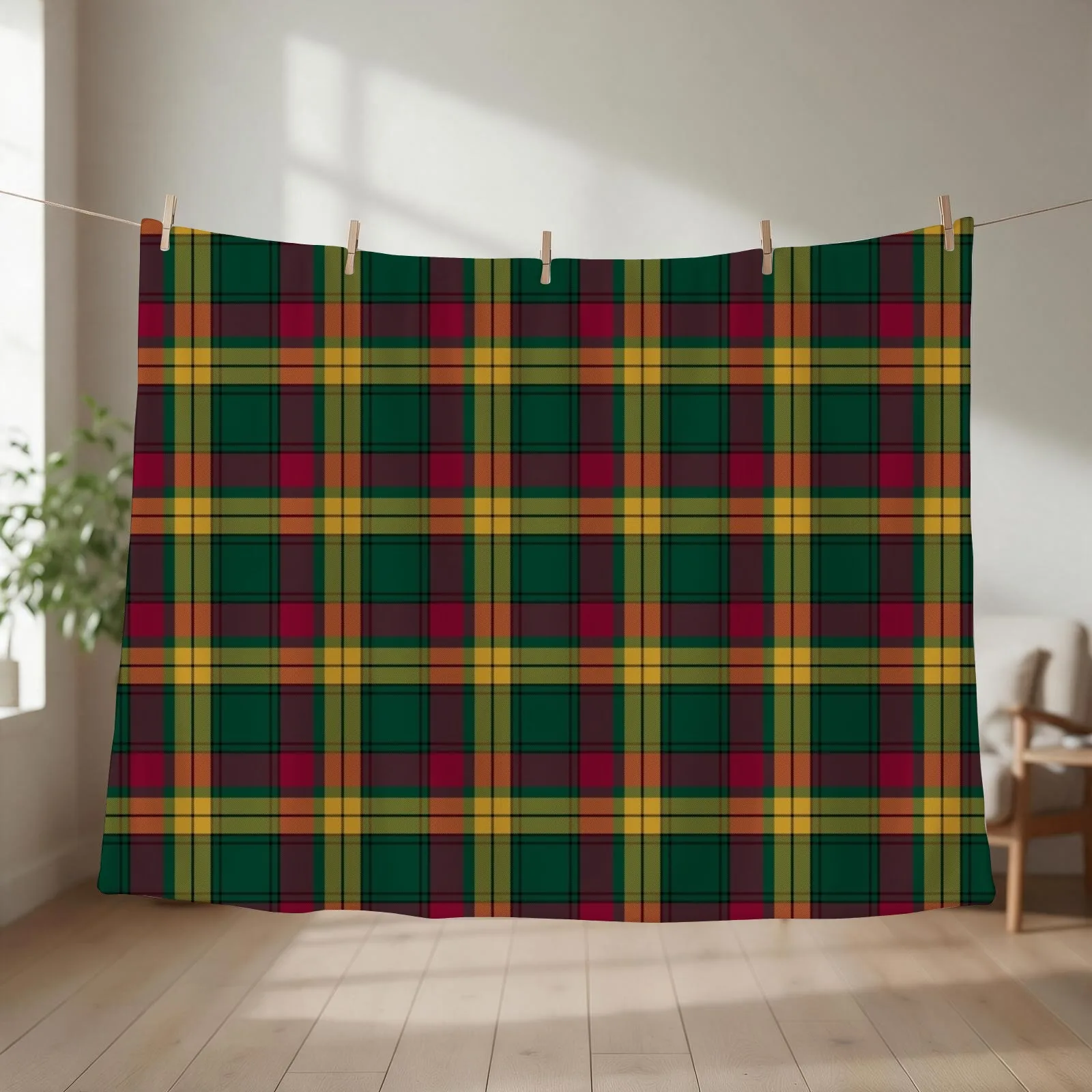MacMillan Tartan Scottish Clan, Family, and Heritage Design Throw Blanket couch cozy soft plush fuzzy picnic outdoor blanket