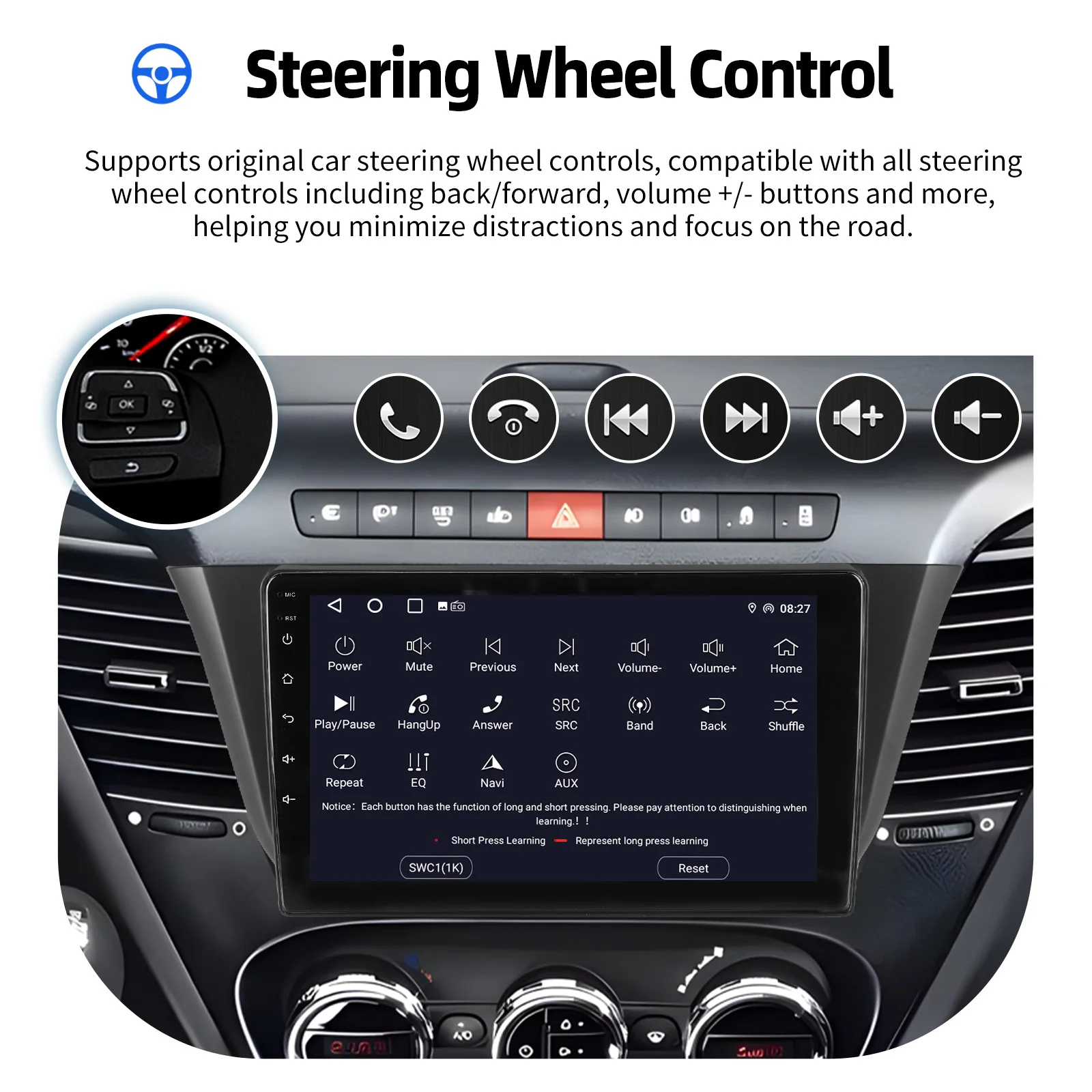 ESSGOO 9-Zoll Wireless Carplay für Iveco Daily 2014-2021 Autoradio Android 15 GPS NAV SWC Bluetooth Wifi RDS USB FM Mirror Link – Detail 14
