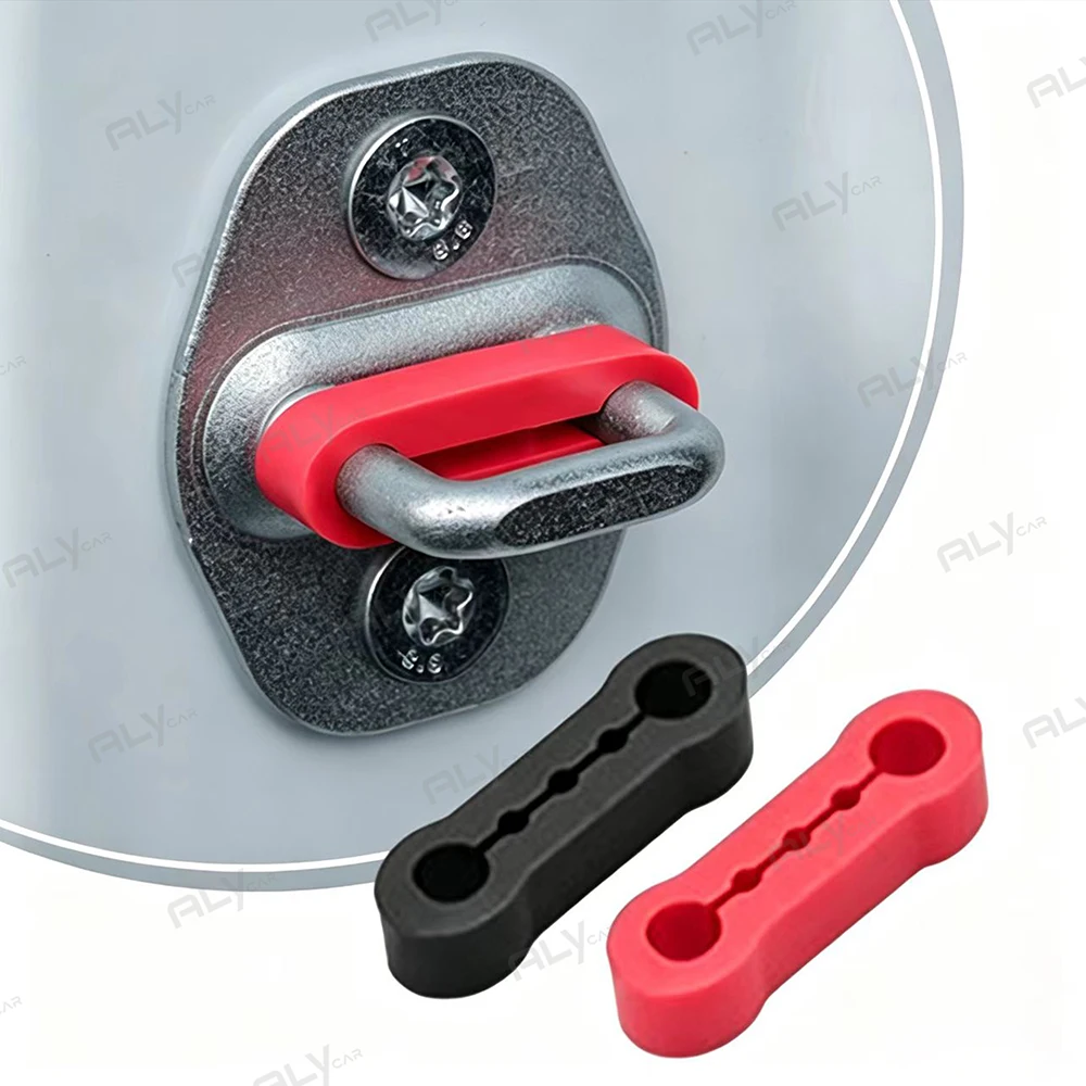 Universal Silicone Car Door Shock Absorber Soundproof Deadener Damper Anti Vibration Buffer Pad Anti Scratch Buckle Lock Cover