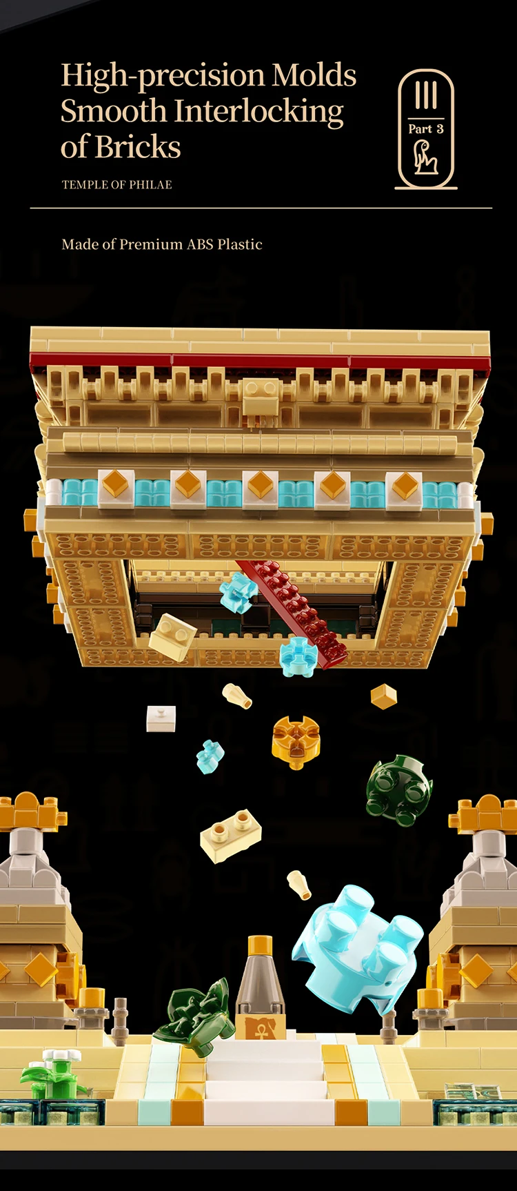 2015PCS Temple Of Philae MOC Building Blocks Ancient Egyptian Micro Mini Architectural DIY Model Bricks Toy Statues Gift
