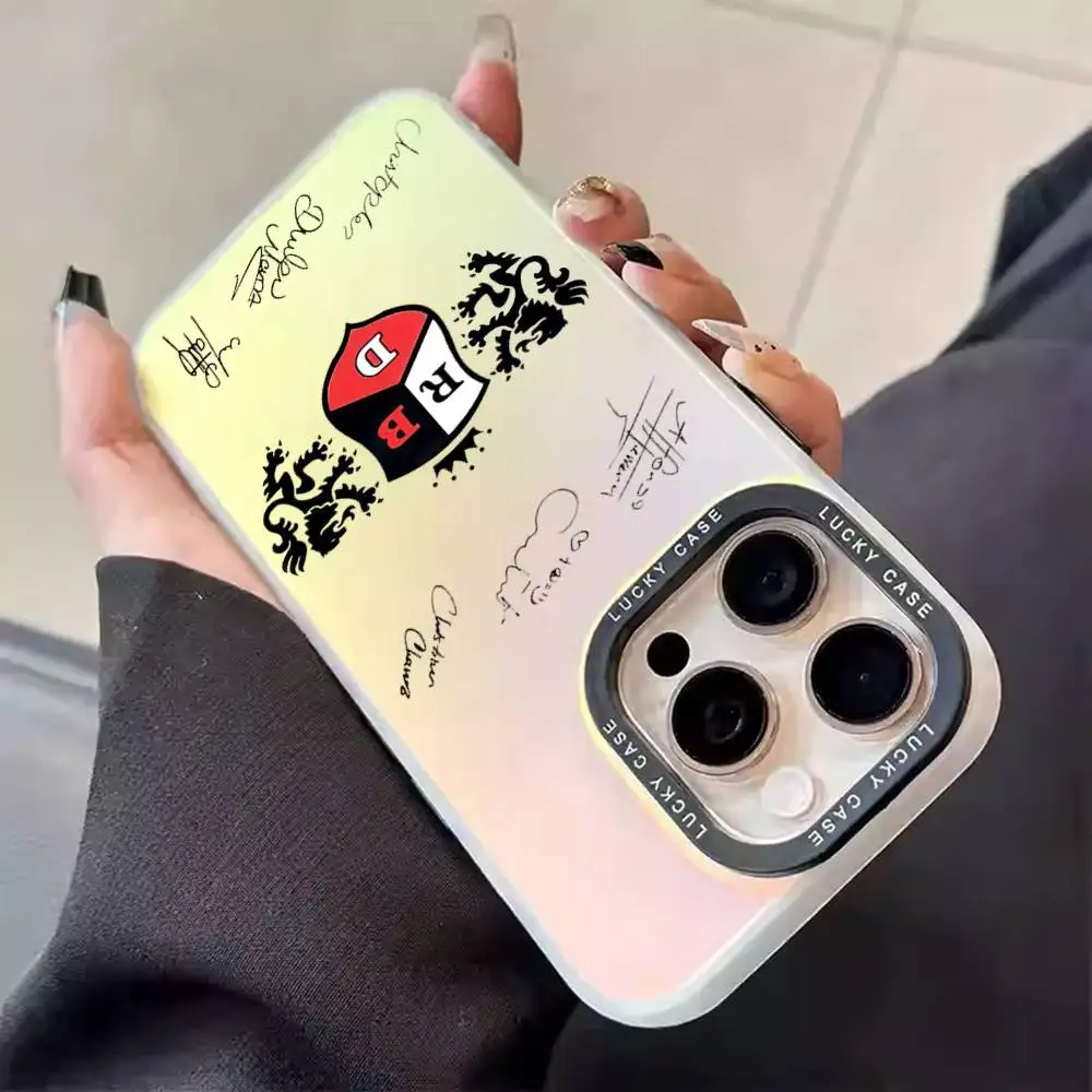 1 funda de teléfono R-RBD R-Rebeld láser IMD Color carcasa plateada para IPhone 17 16 15 14 13 12 11 Air Pro Max Plus