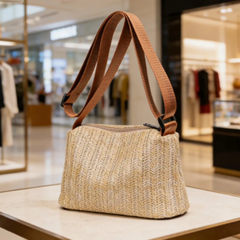 

Stylish Woven Straw Crossbody Bag – Breathable Natural Material, Perfect for Summer Beach Trips, Shopping and Everyday Outings