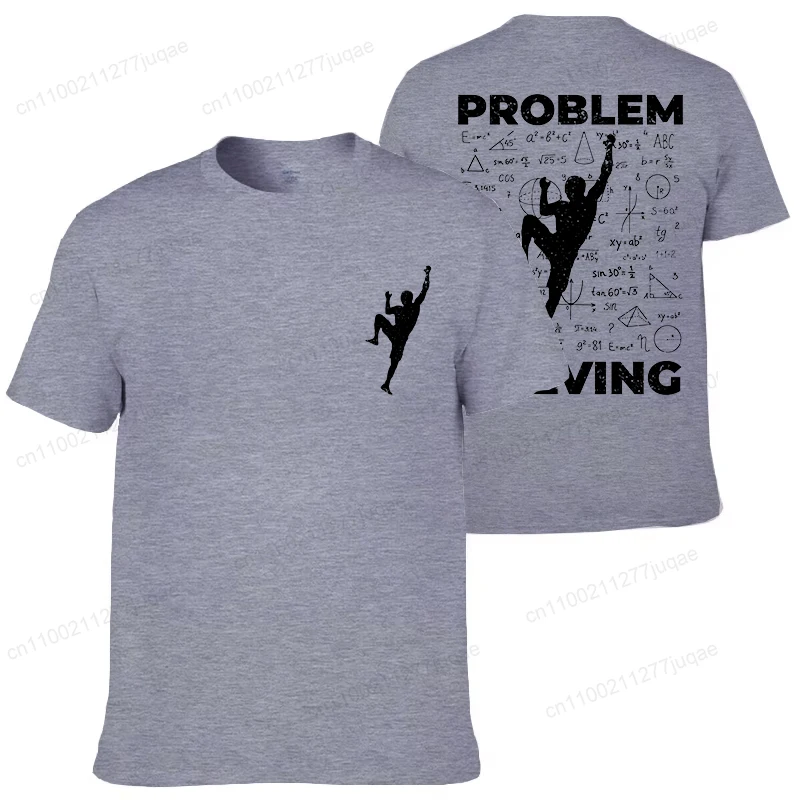 New Summer Tee Shirt Rock Climbing Men T Shirt Problem Solving Math Cool T-shirt Fashion Tops Tees Sport Climber T-shirt Unisex