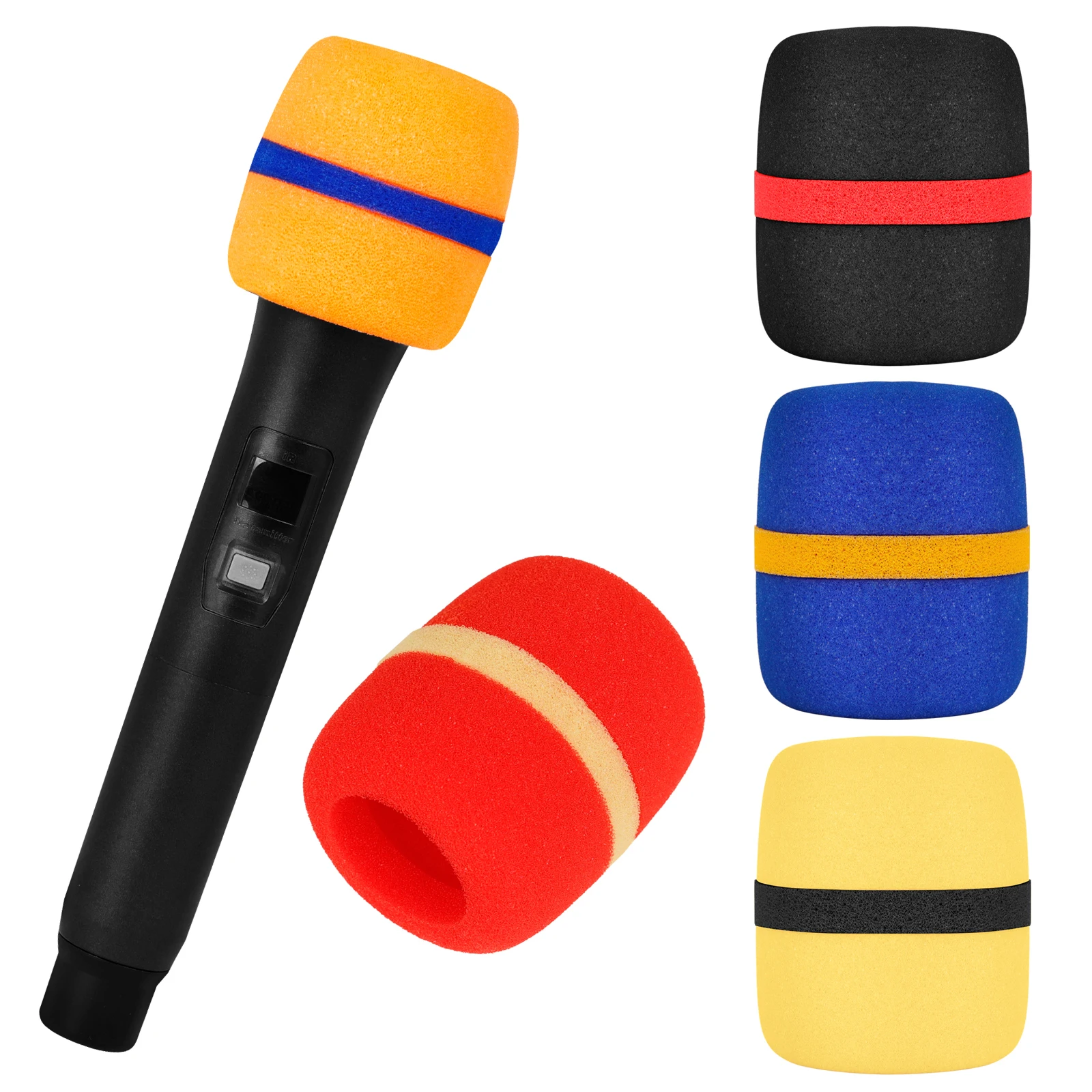 IRIN 5 Pcs Microphone Cover Thicken Foam Windscreen Sponge Mic Cover for Handheld Mic KTV Karaoke Musical Instrument Accessories