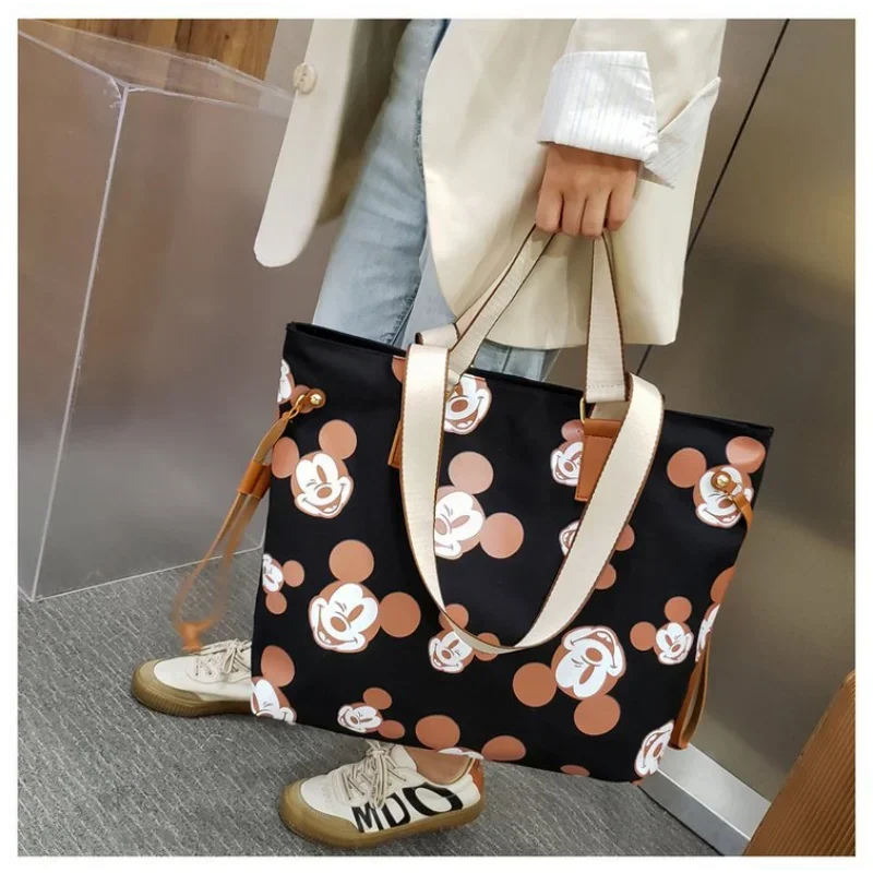 Disney ture's-Sac fourre-tout en toile de grande capacité pour femme, sac à bandoulière portable, sac à provisions imprimé décontracté, Four Seasons, nouveau