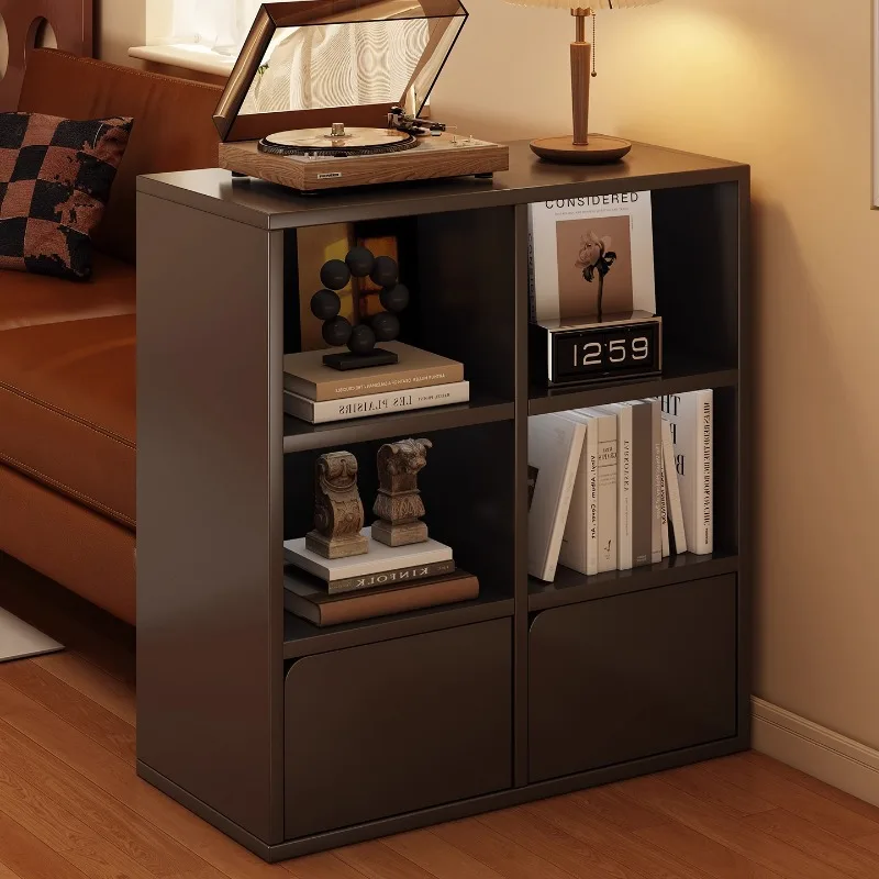 

Medieval solid wood core wabi wind bookcase household locker living room bookshelf floor display cabinet