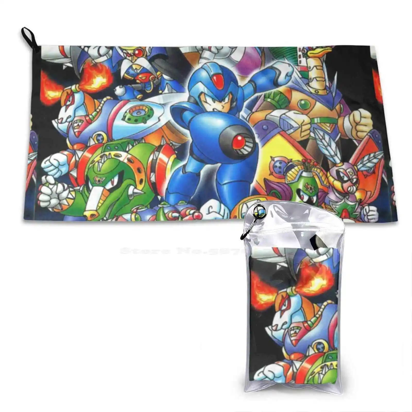 Rockman X2 Soft Towel Pattern Washcloth Rockman Mega Super Famicom Snes Video Games 1990S Japan Anime Manga Vintage Retro