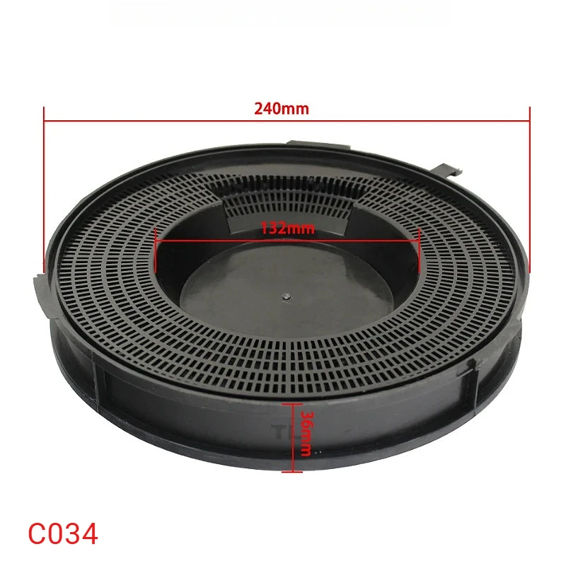 1Pcs Range Hood Carbon Filter C034 for Kitchen Wall Mount Range Hood Ductless Ventilation Replacement Charcoal Vent Filter