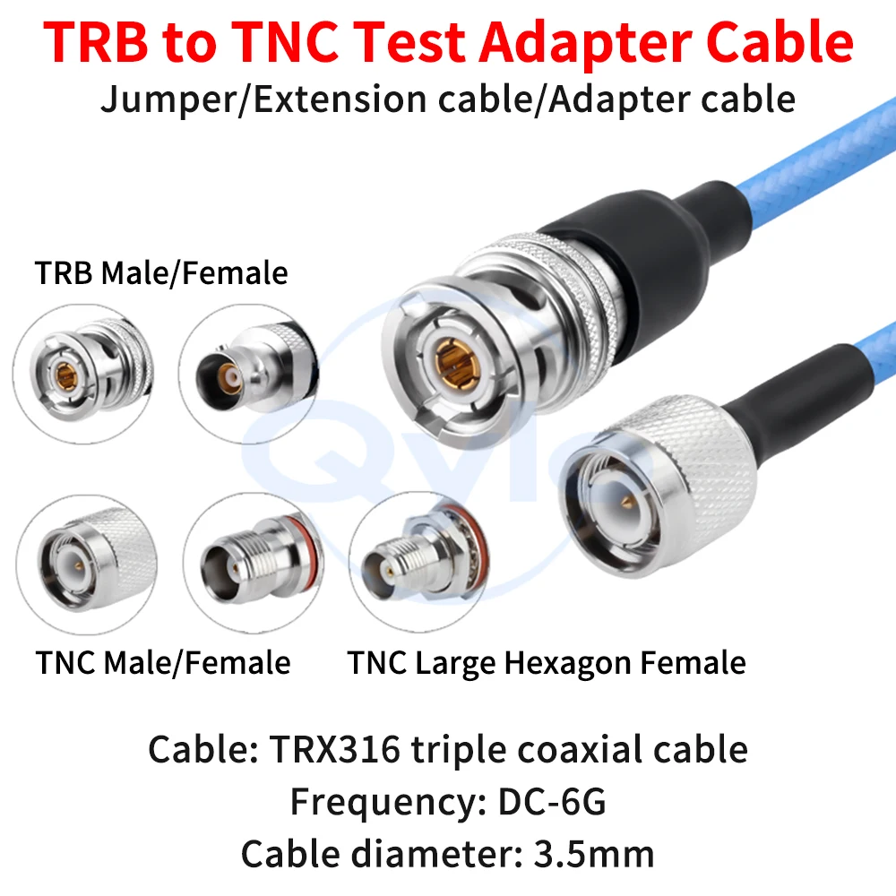 (1 pcs) TRB to TNC Head Test Adapter Cable TNC Male/Female Angled Connector TRX316 Triple Coaxial Cable TRB/TNC TRB to TNC Cable