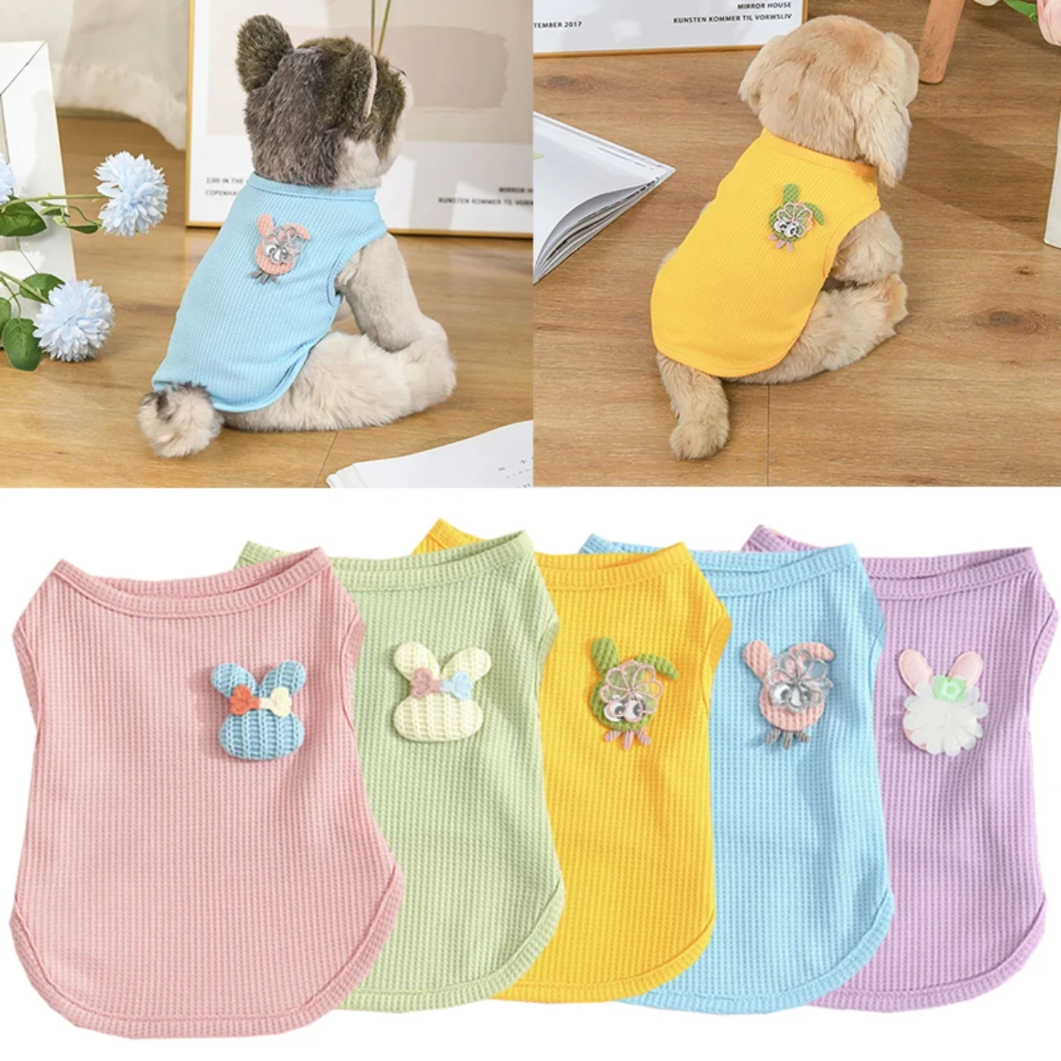 

Spring Summer Pet Dog Clothes Cotton Print Small Dog T-Shirt Chihuahua Yorkie French Bulldog Fashion Luxury Design Dog Vest